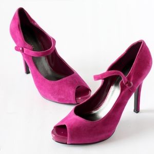Nine West Suede Pink Heels 6.5